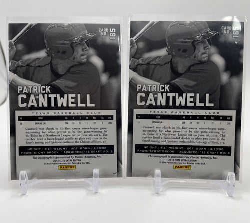 2012 Donruss Elite Extra Edition Patrick Cantwell Rookie Auto /622 Set (x2) .