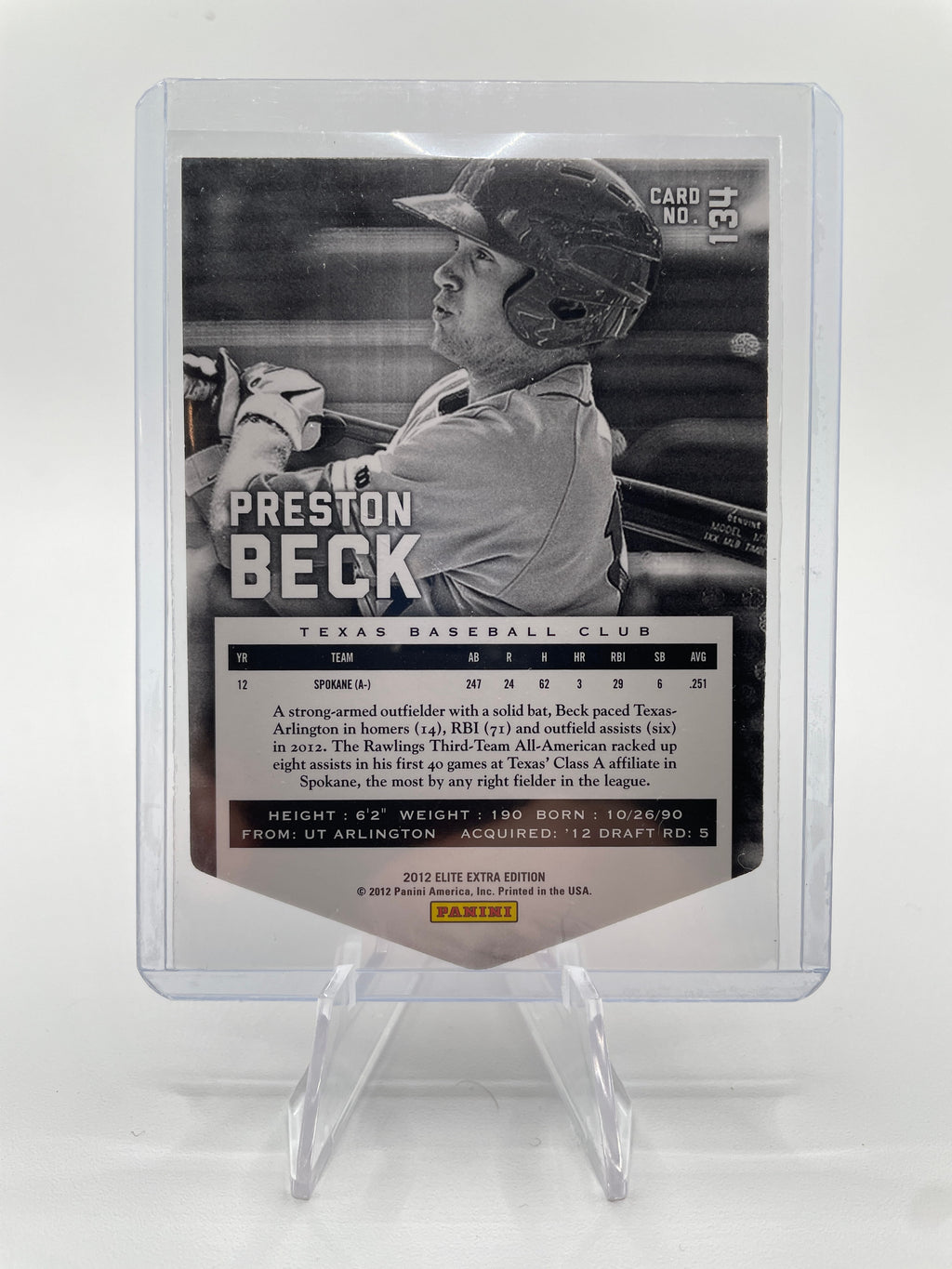 2012 Donruss Elite Extra Edition Preston Beck Aspirations Rookie Die-Cut /200