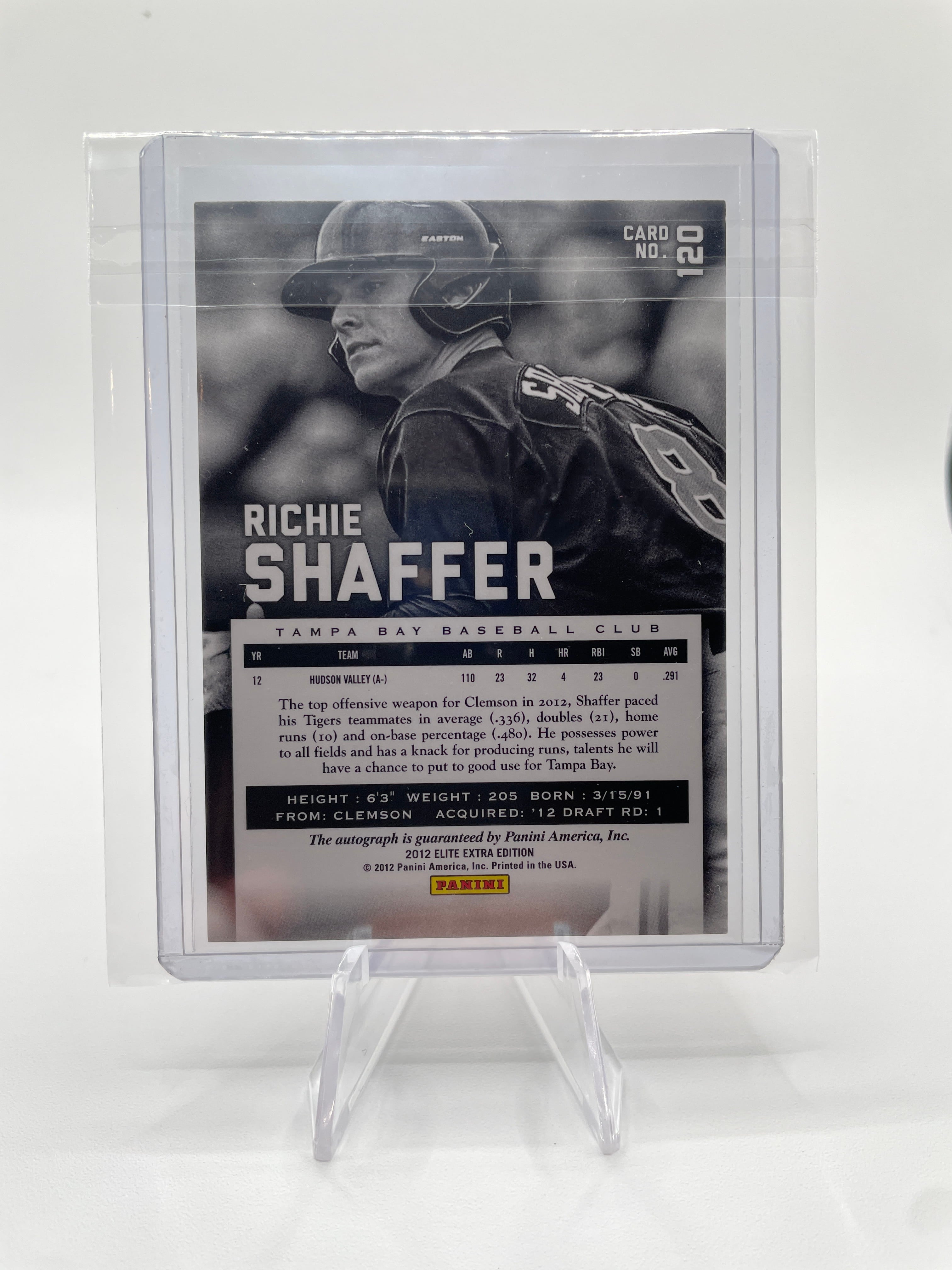 2012 Donruss Elite Extra Edition Richie Shaffer Rookie Auto /722