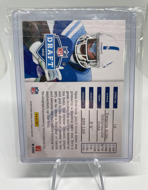 2012 Panini Prestige Dwayne Allen Draft Ticket Rookie Auto #18