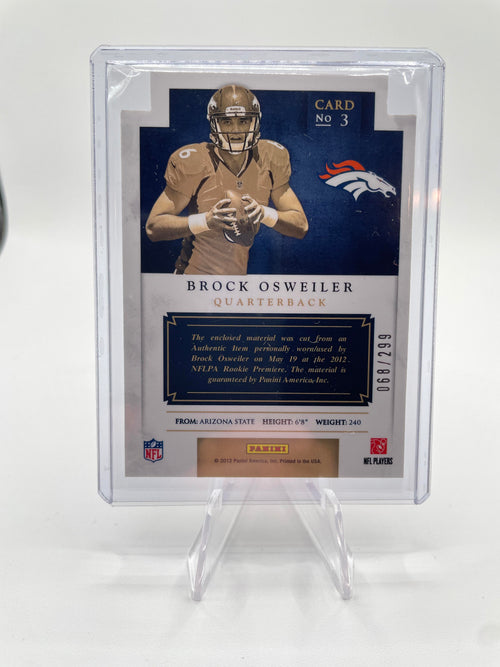2012 Panini Prominence Brock Osweiler Rookie Jumbo Patch /299
