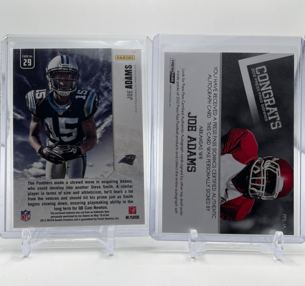 2012 Panini Rookies & Stars Longevity Joe Adams Rookie Patch + Press Pass Auto