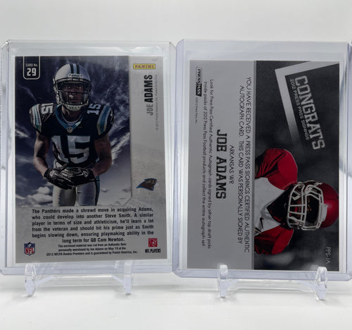 2012 Panini Rookies & Stars Longevity Joe Adams Rookie Patch + Press Pass Auto