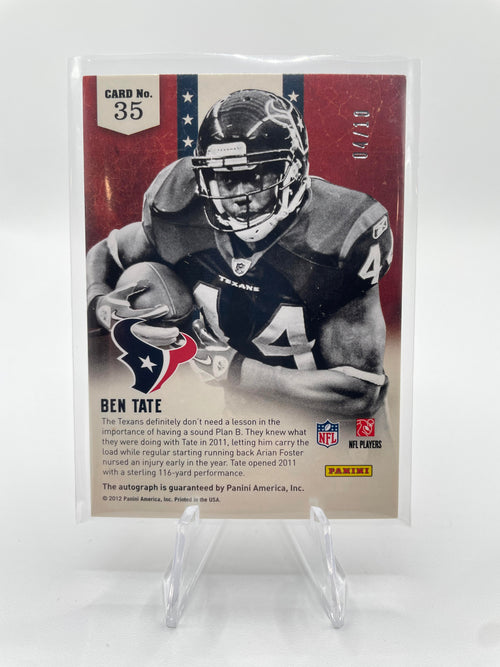 2012 Panini Rookies and Stars Ben Tate Great American Heroes Auto /10