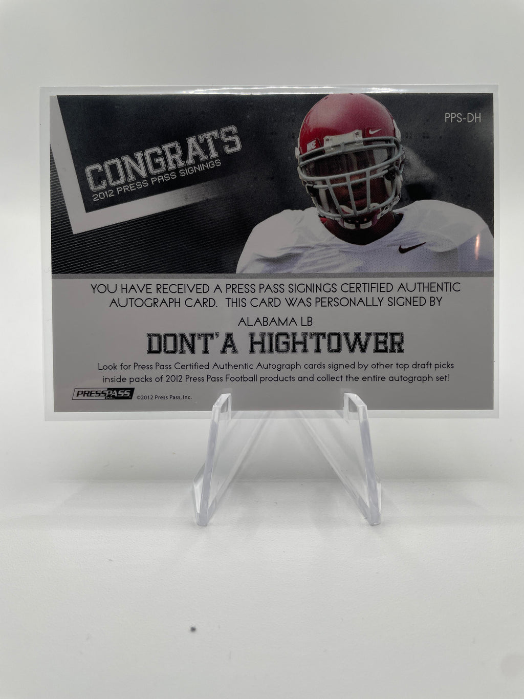 2012 Press Pass Dont'a Hightower On-Card Rookie Auto