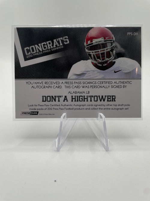 2012 Press Pass Dont'a Hightower On-Card Rookie Auto
