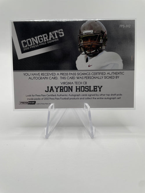 2012 Press Pass Jayron Hosely On-Card Rookie Auto