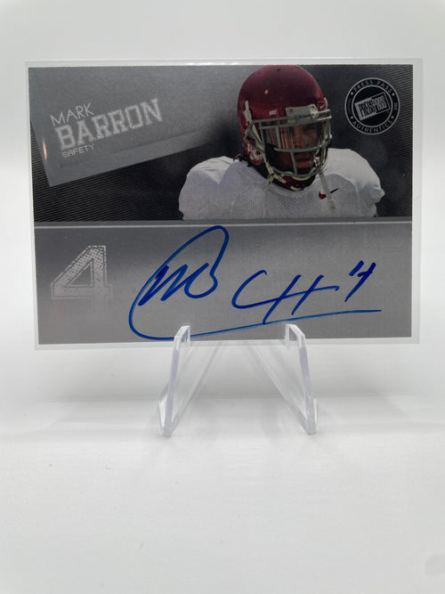 2012 Press Pass Mark Barron On-Card Rookie Auto