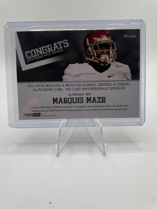 2012 Press Pass Marquis Maze Bronze On-Card Rookie Auto /99