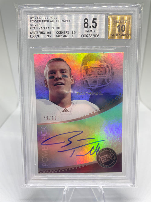 2012 Press Pass Ryan Tannehill Power Picks Rookie Auto /99 BGS 8.5 Auto 10