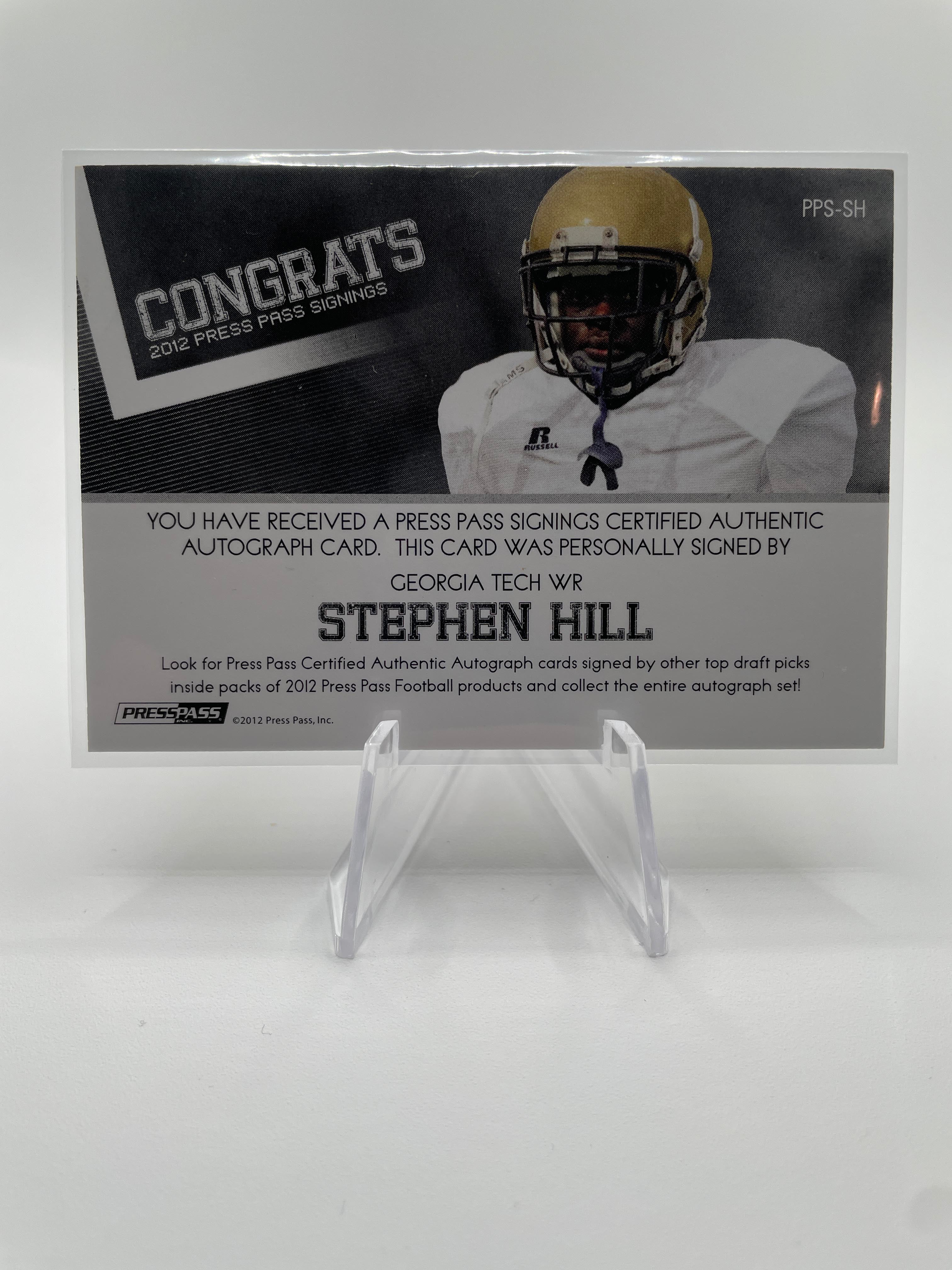 2012 Press Pass Stephen Hill Bronze On-Card Rookie Auto /99