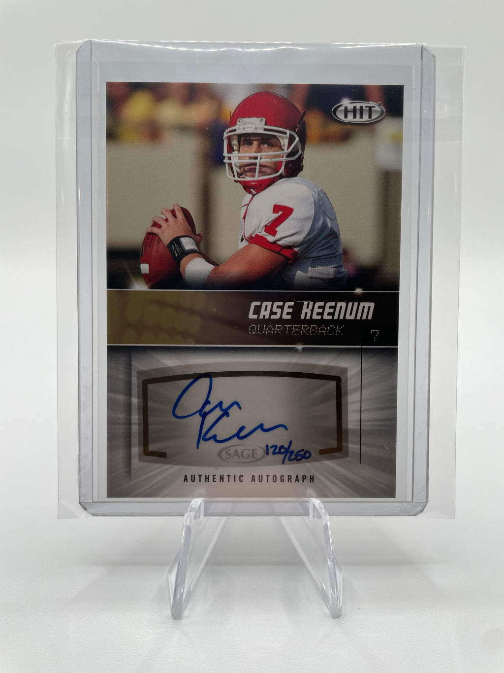 2012 Sage Hit Case Keenum Gold Rookie Auto /250 #A107
