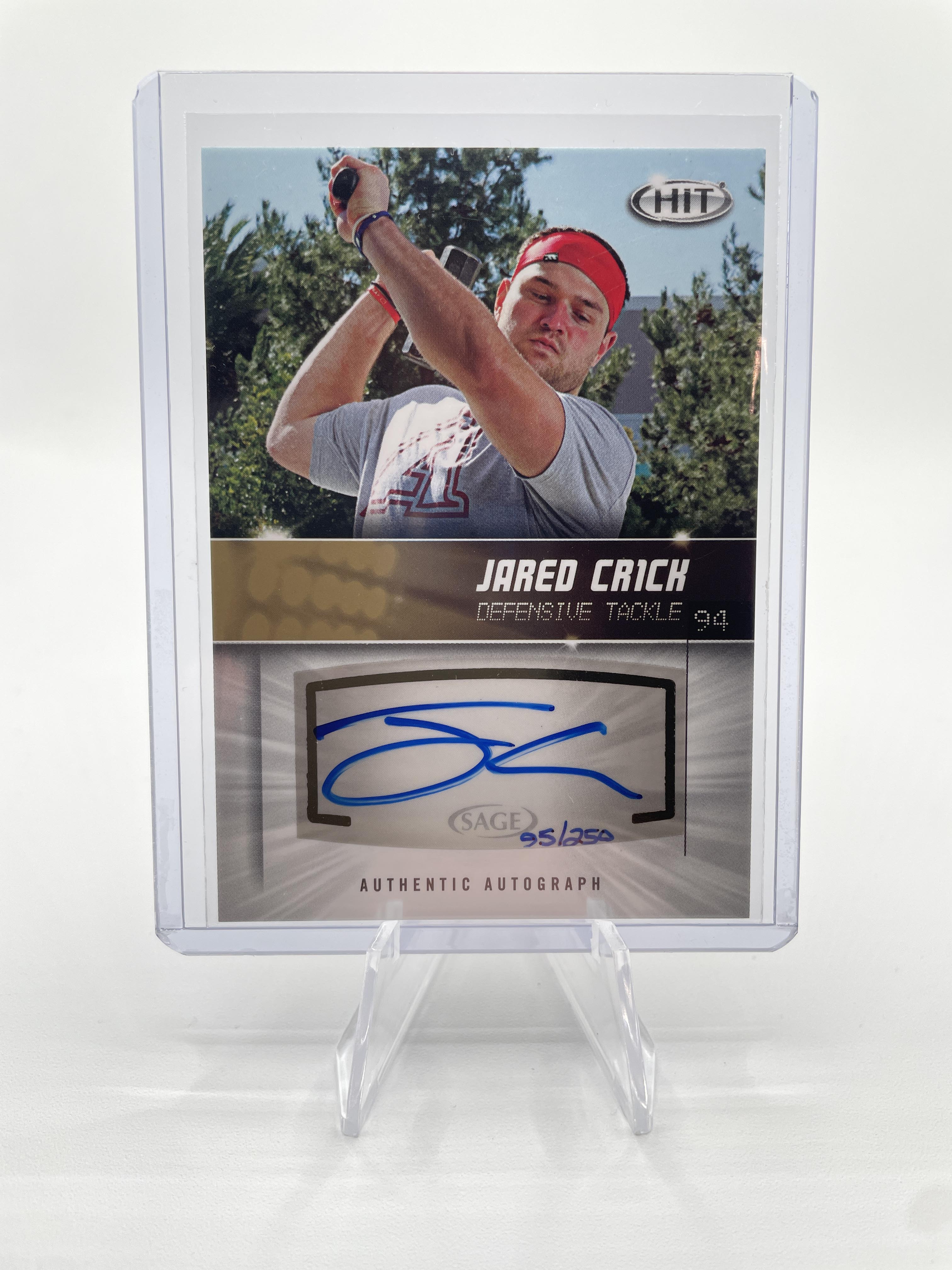 2012 Sage Hit Jared Crick Gold Rookie Auto /250 #A36