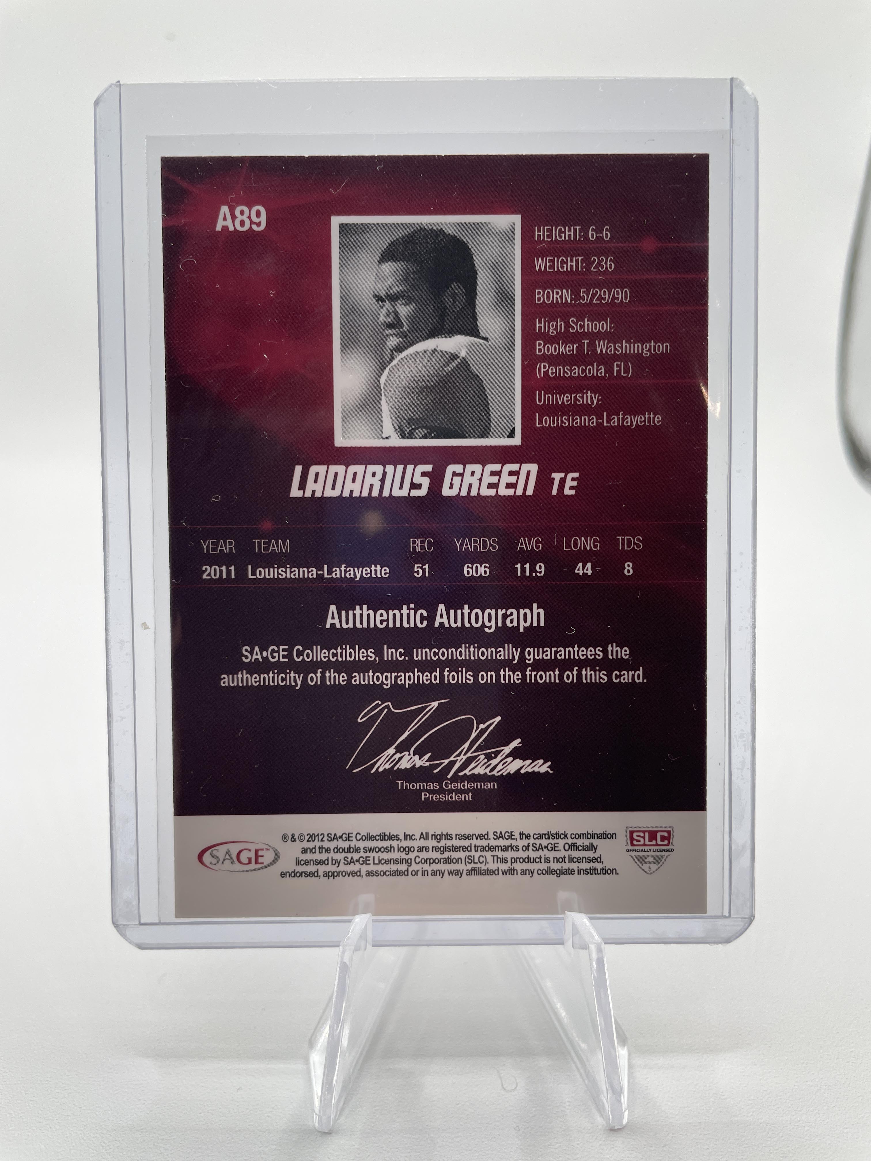 2012 Sage Hit Ladarius Green Rookie Auto SP /250 #A89
