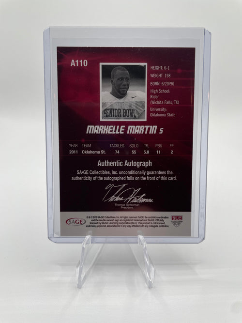 2012 Sage Hit Markelle Martin Gold Rookie Auto /250 #A110
