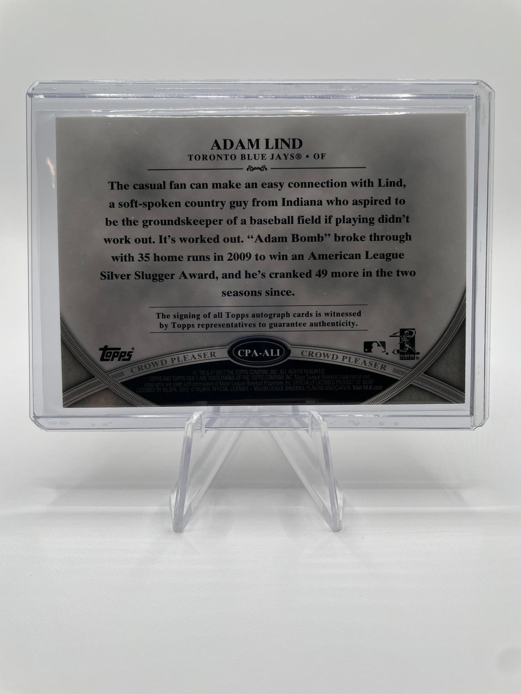 2012 Topps Tier One Adan Lind Crowd Pleaser Auto /399