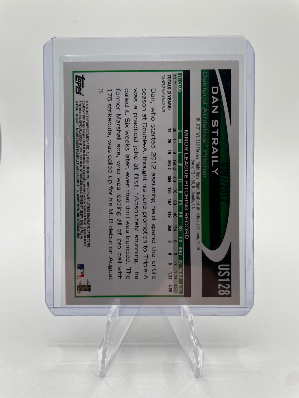 2012 Topps Update Series Dan Straily Gold Foil Rookie /2012 #128