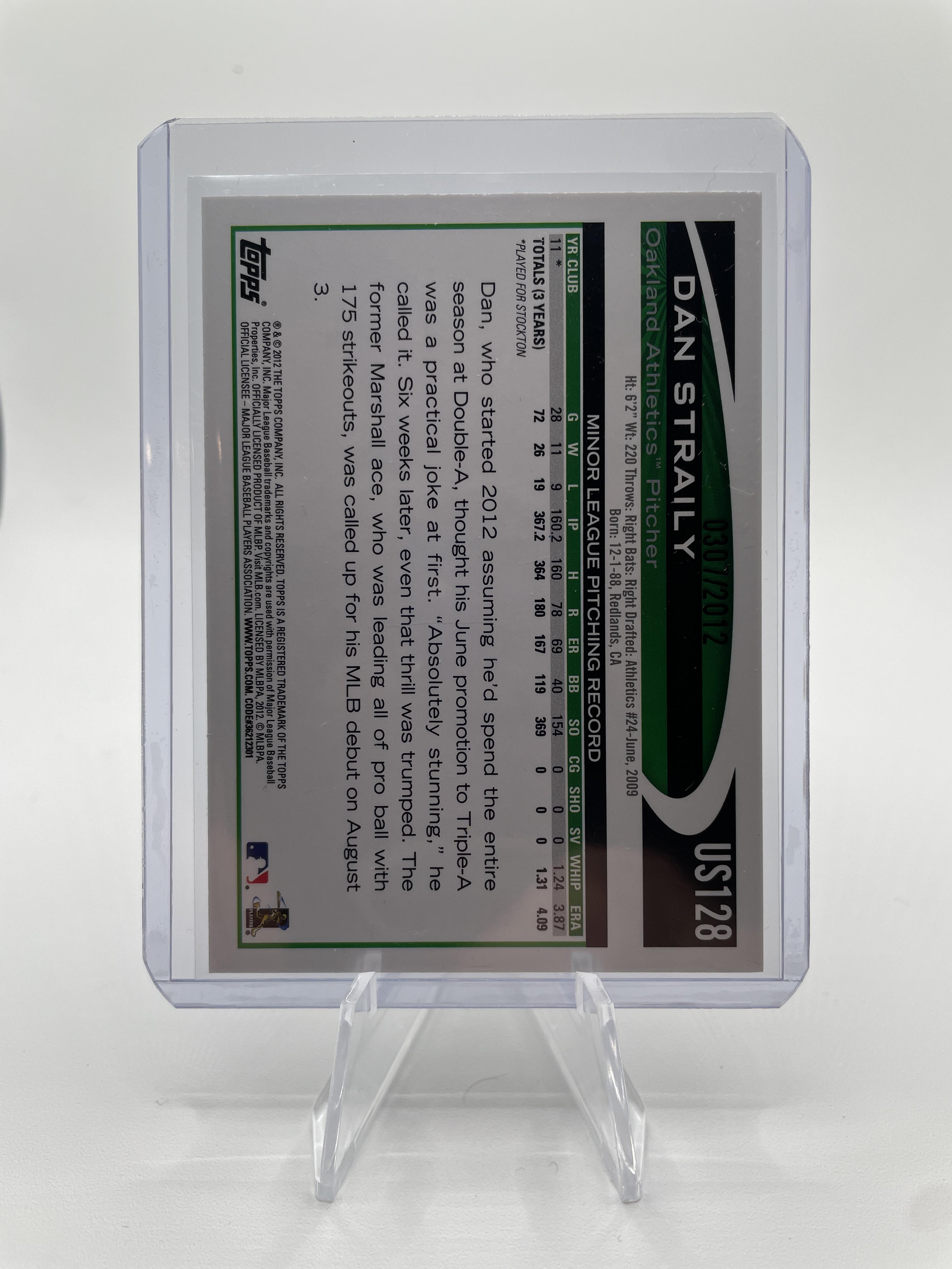 2012 Topps Update Series Dan Straily Gold Foil Rookie /2012 #128