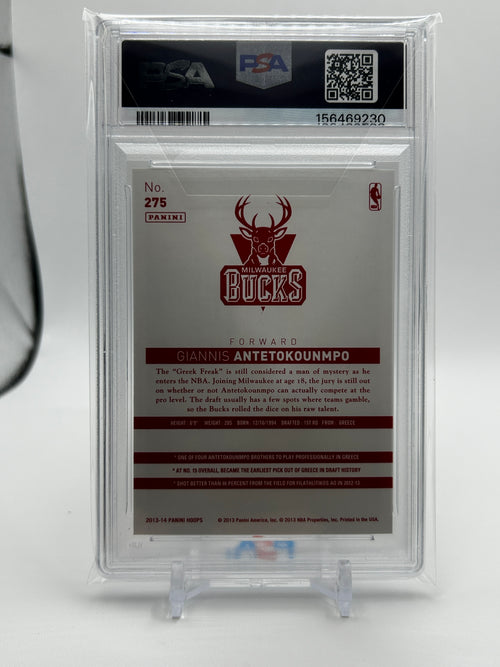 2013-14 Panini NBA Hoops Giannis Antetokounmpo Red Back SP Rookie PSA 10 Gem