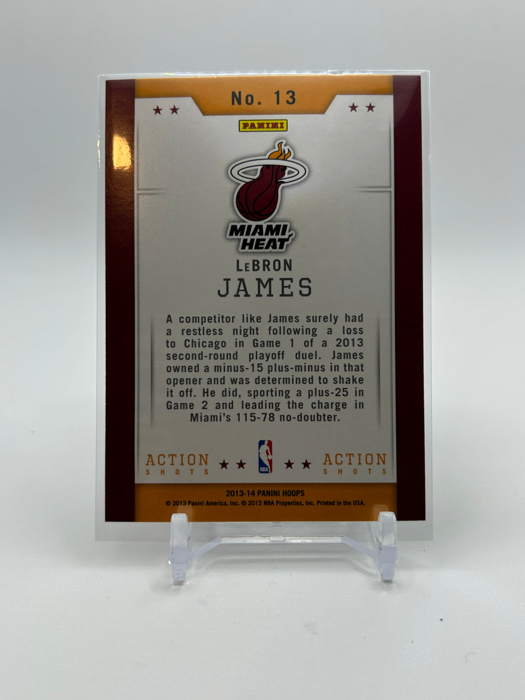 2013-14 Panini NBA Hoops Lebron James Action Shots Insert #13