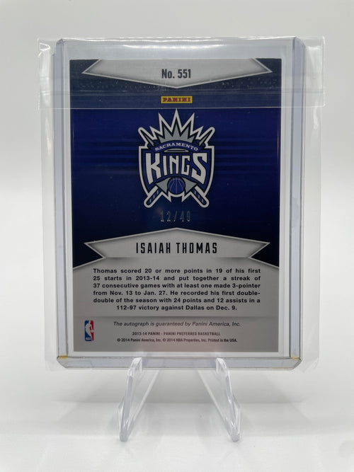 2013-14 Panini Preferred Isaiah Thomas Signatures Blue Auto /49 #551