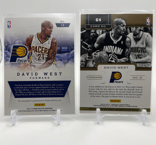 2013-14 Panini Prestige David West Distinctive Ink Auto /99 + Threads Patch
