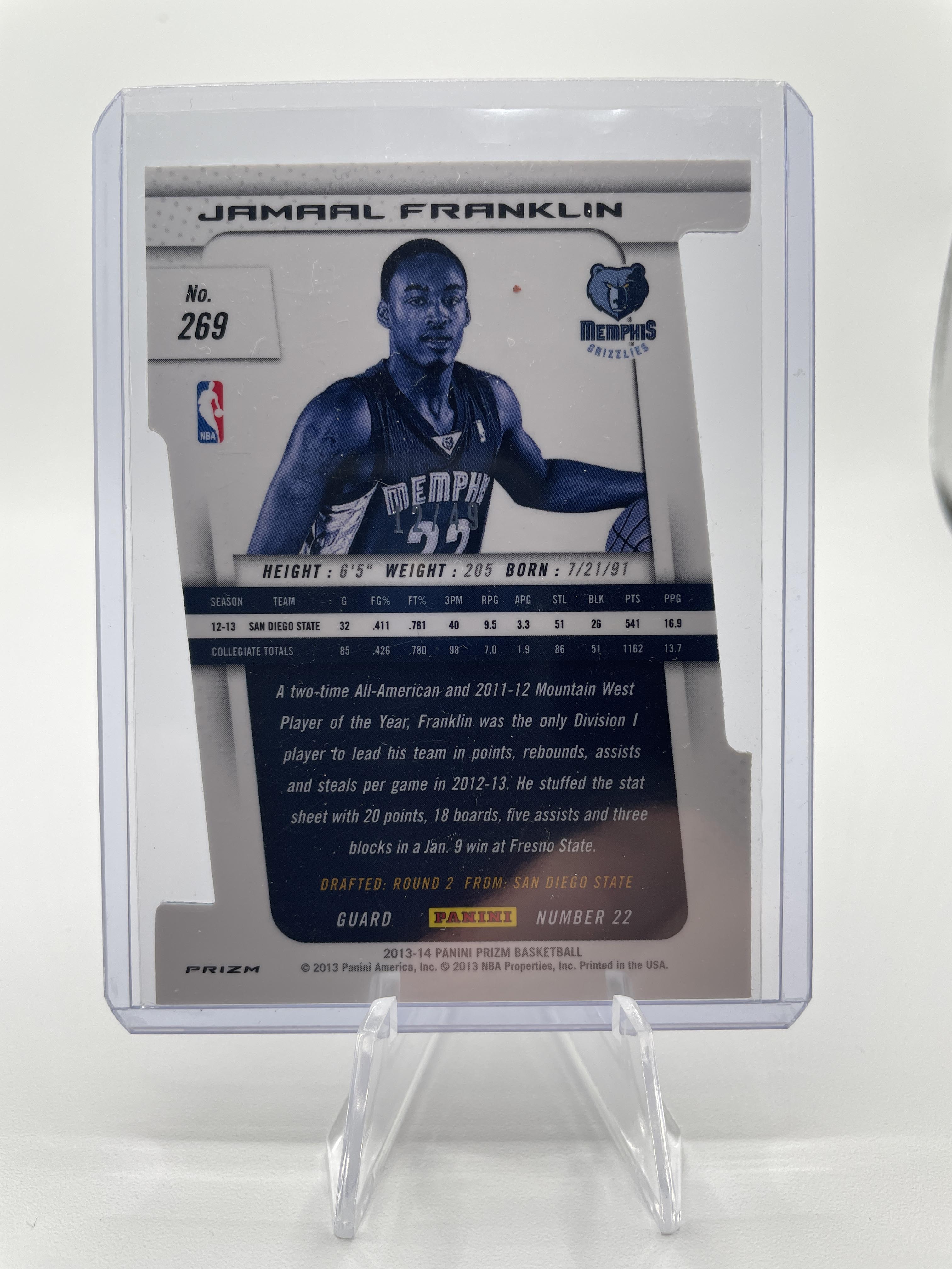 2013-14 Panini Prizm Jamal Franklin Purple Prizm Die-Cut Rookie /49 SSP