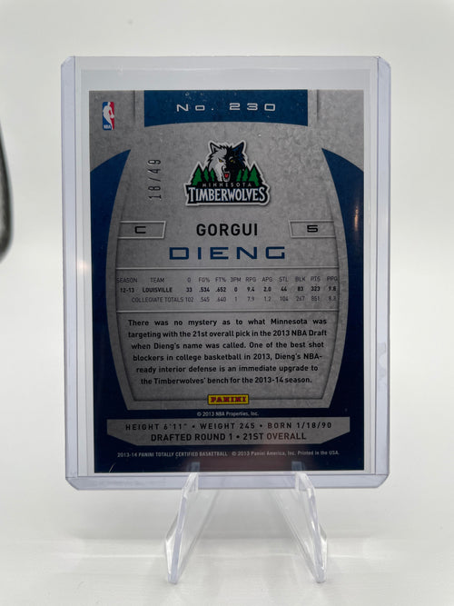 2013-14 Panini Totally Certified Gorgui Dieng Blue Foil Rookie /49 #230