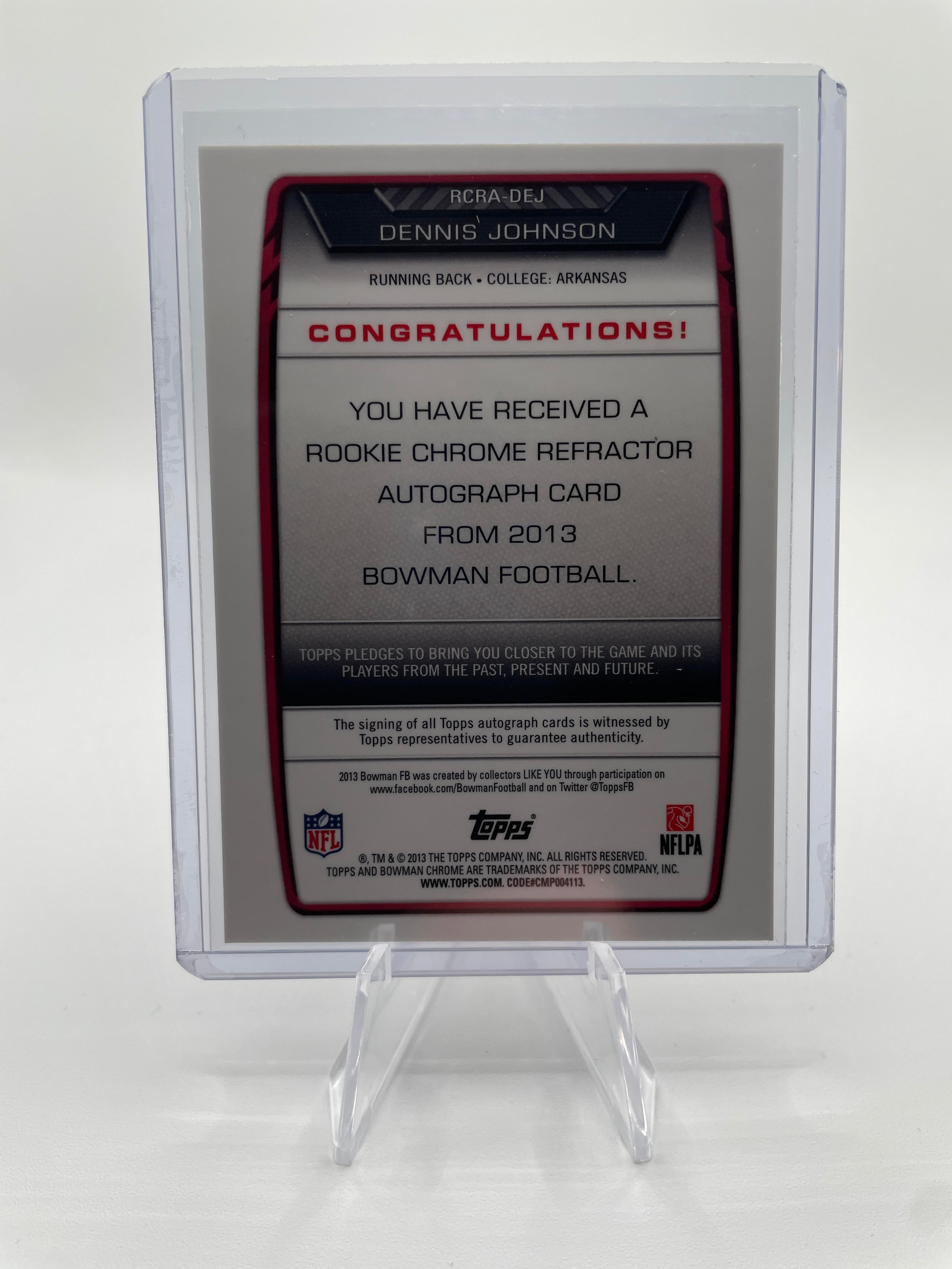 2013 Bowman Chrome Dennis Johnson Refractor Rookie Auto