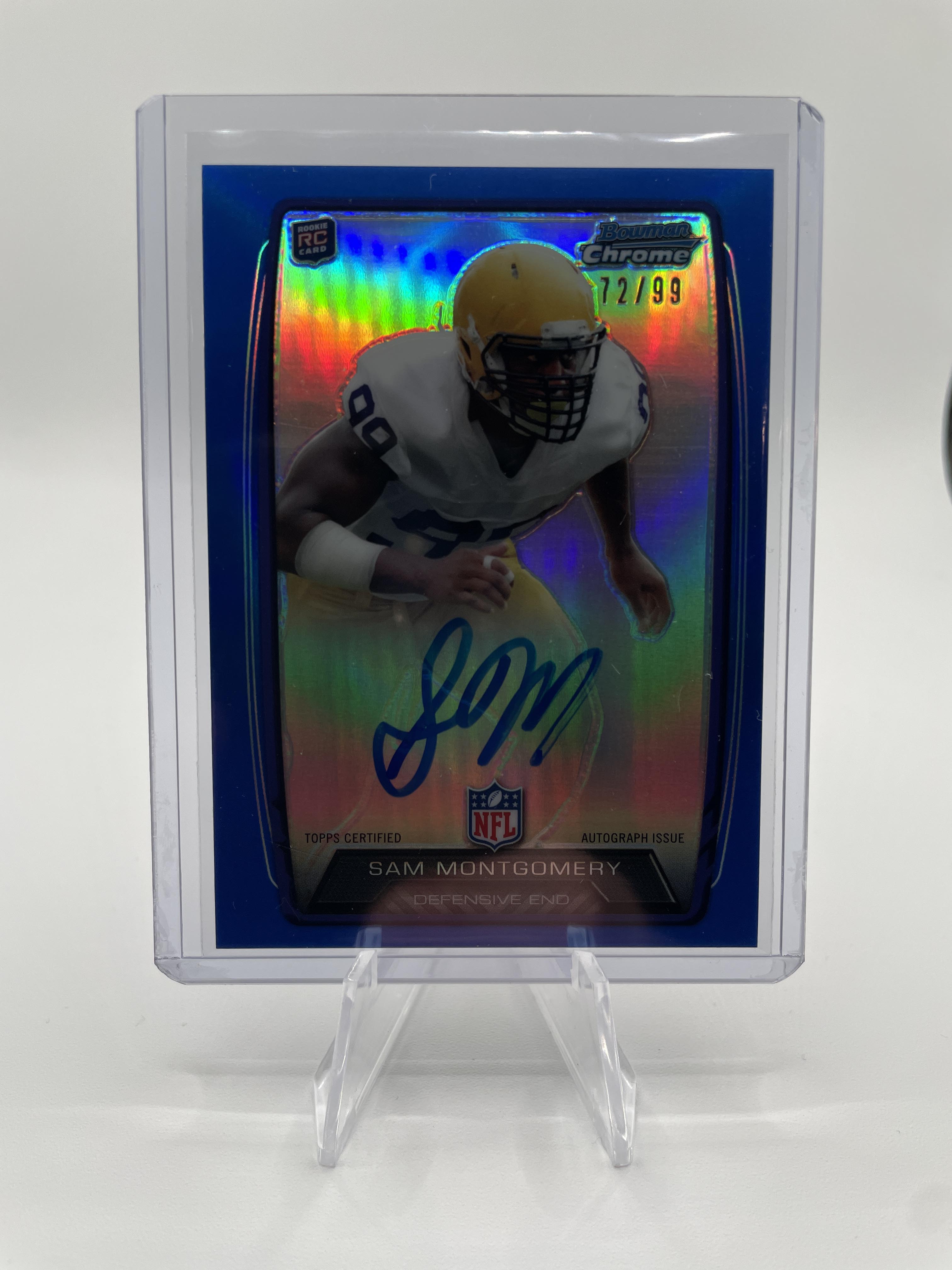 2013 Bowman Chrome Sam Montgomery Blue Refractor Rookie Auto /99 Number Match