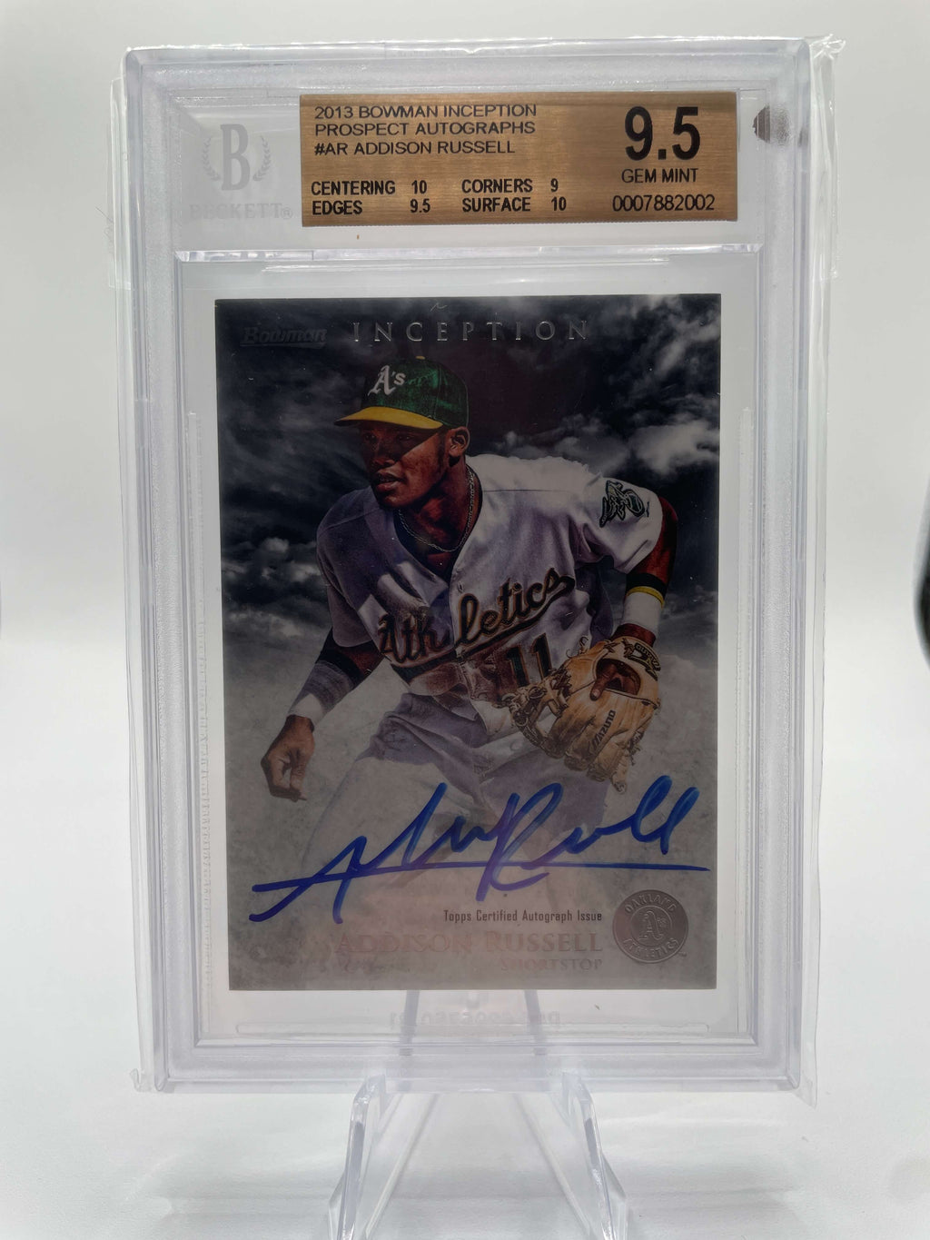 2013 Bowman Inception Addison Russell Rookie Prospect Auto BGS 9.5 Auto 10