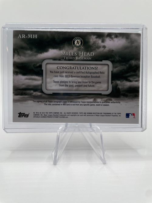 2013 Bowman Inception Miles Head Auto Relics #AR-MH
