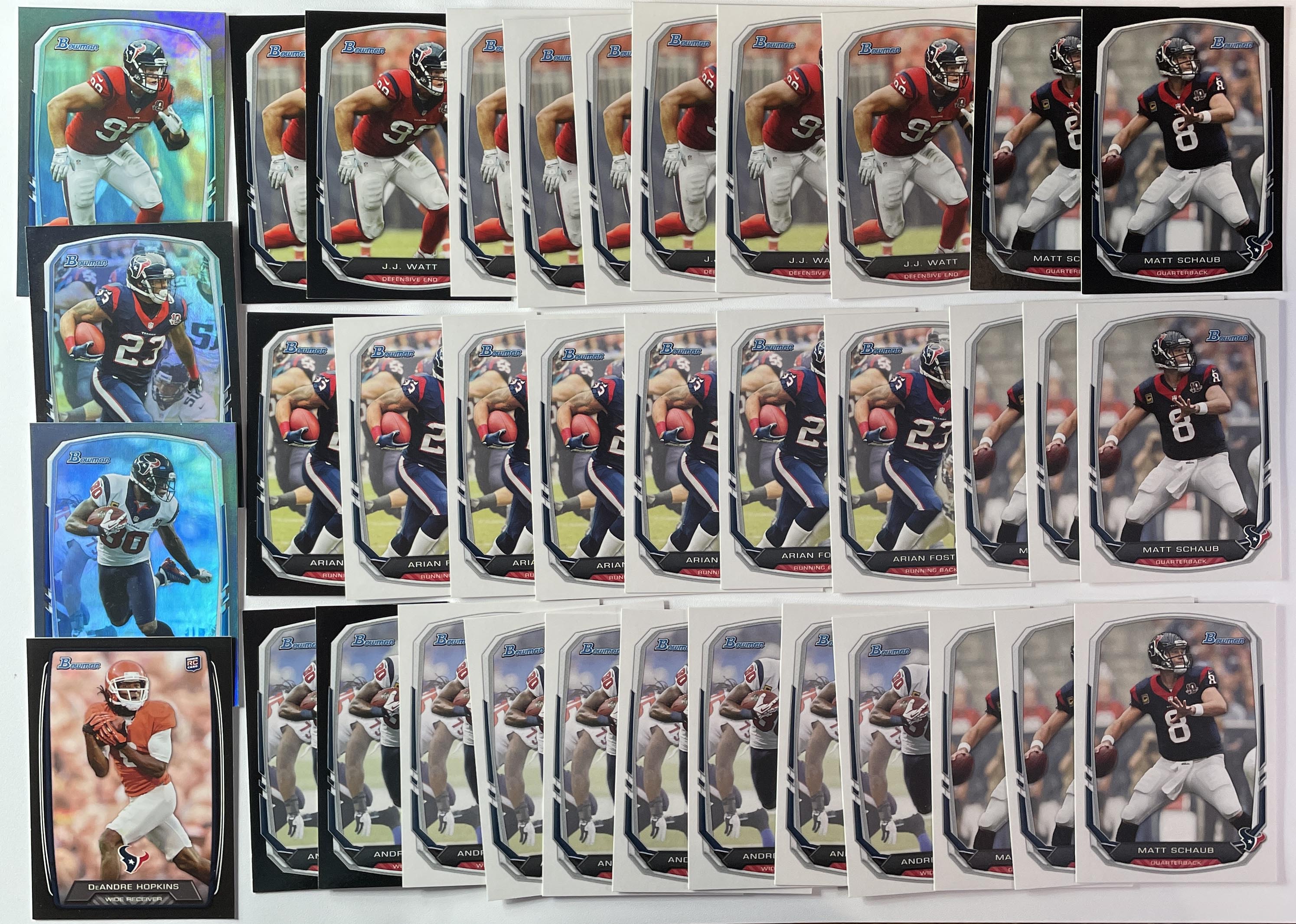 2013 Bowman JJ Watt DeAndre Hopkins Arian Foster Andre Johnson Texans Set (x36)