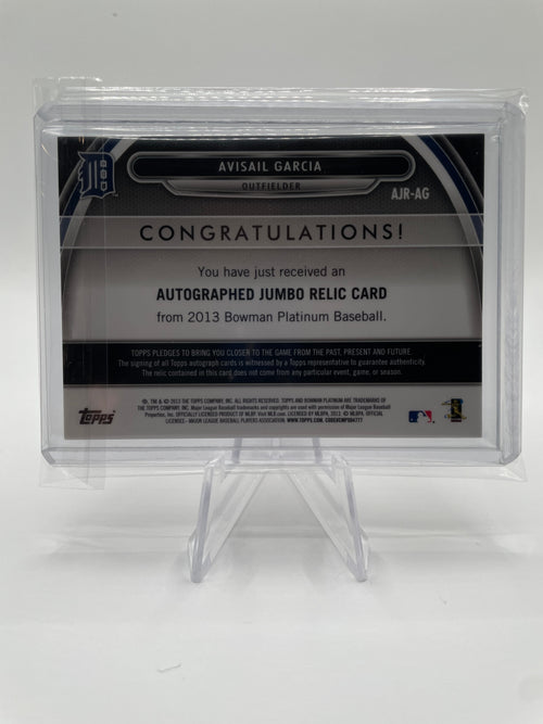 2013 Bowman Platinum Avisail Garcia Red Jumbo Relic Auto /25 Detroit Tigers