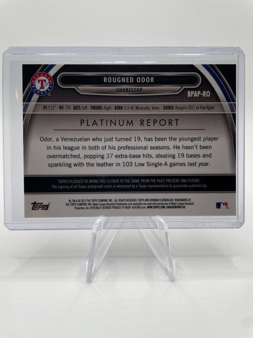 2013 Bowman Platinum Rougned Odor Rookie Refractor Auto #BPAP-RO