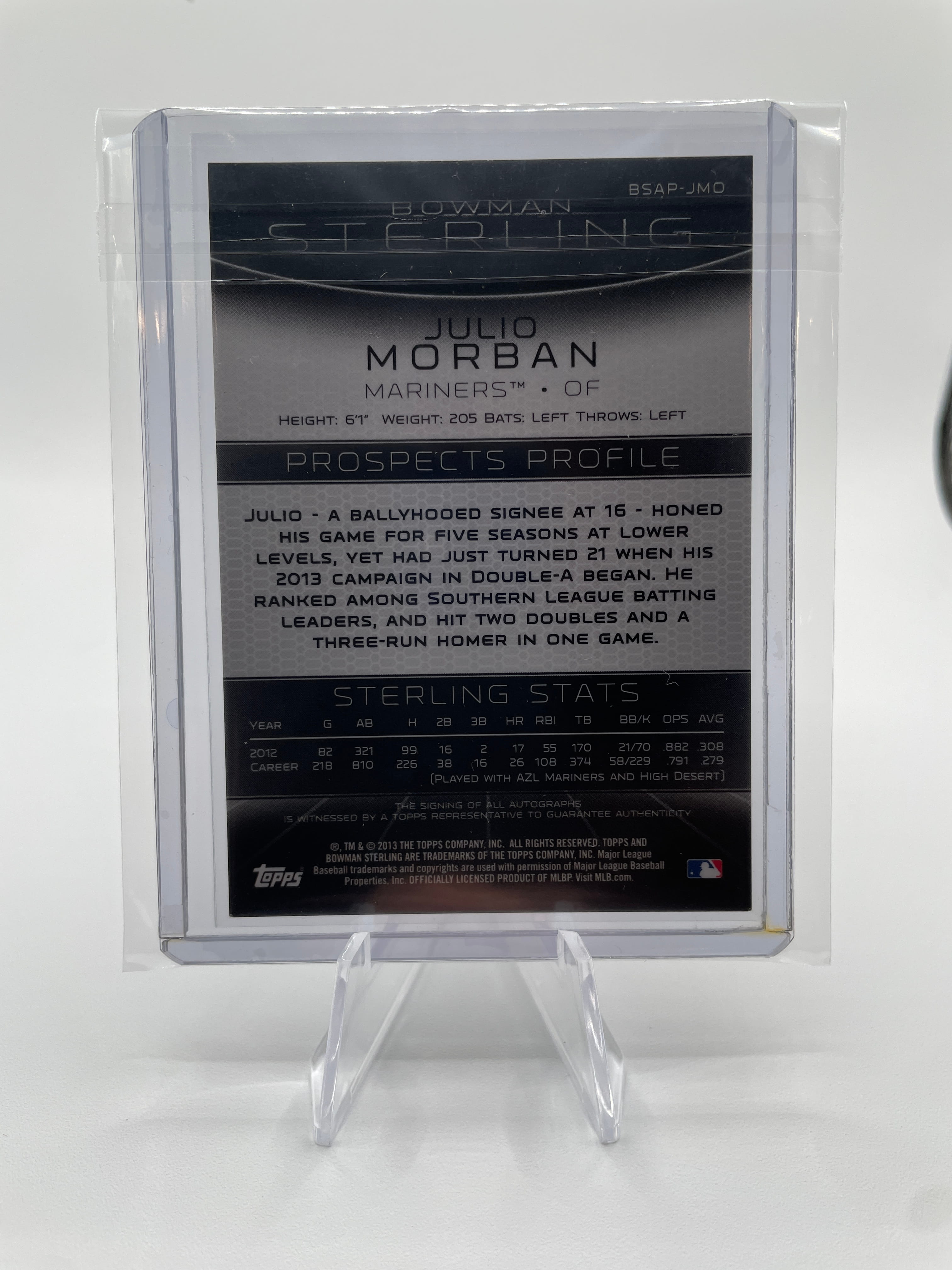 2013 Bowman Sterling Julio Morban Prospect Auto #BSAP-JMO
