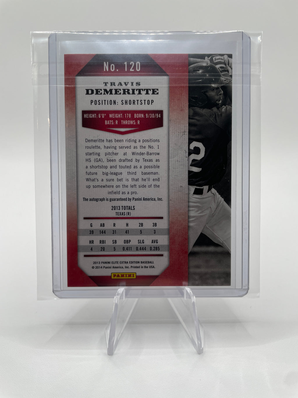 2013 Donruss Elite Extra Edition Travis Demeritte Aspirations Rookie Auto /200