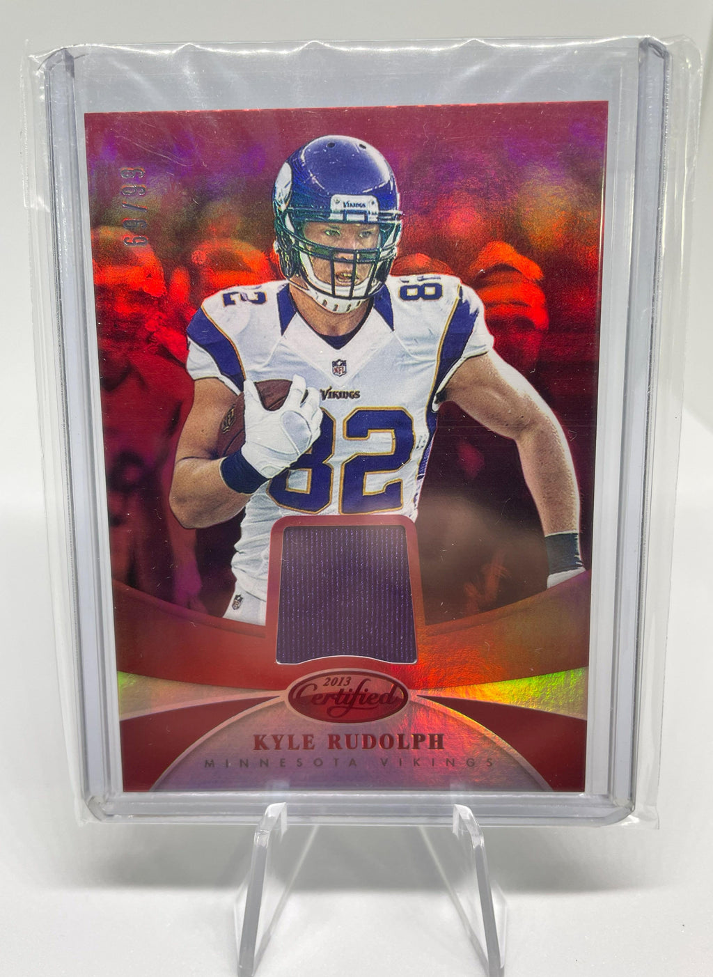 2013 Leaf Certified Kyle Rudolph Red Foil Patch /99