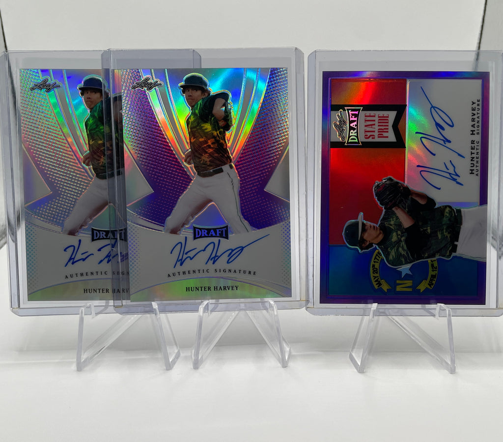 2013 Leaf Metal Draft Hunter Harvey Purple Refractor Auto 1/50 + State Pride /25