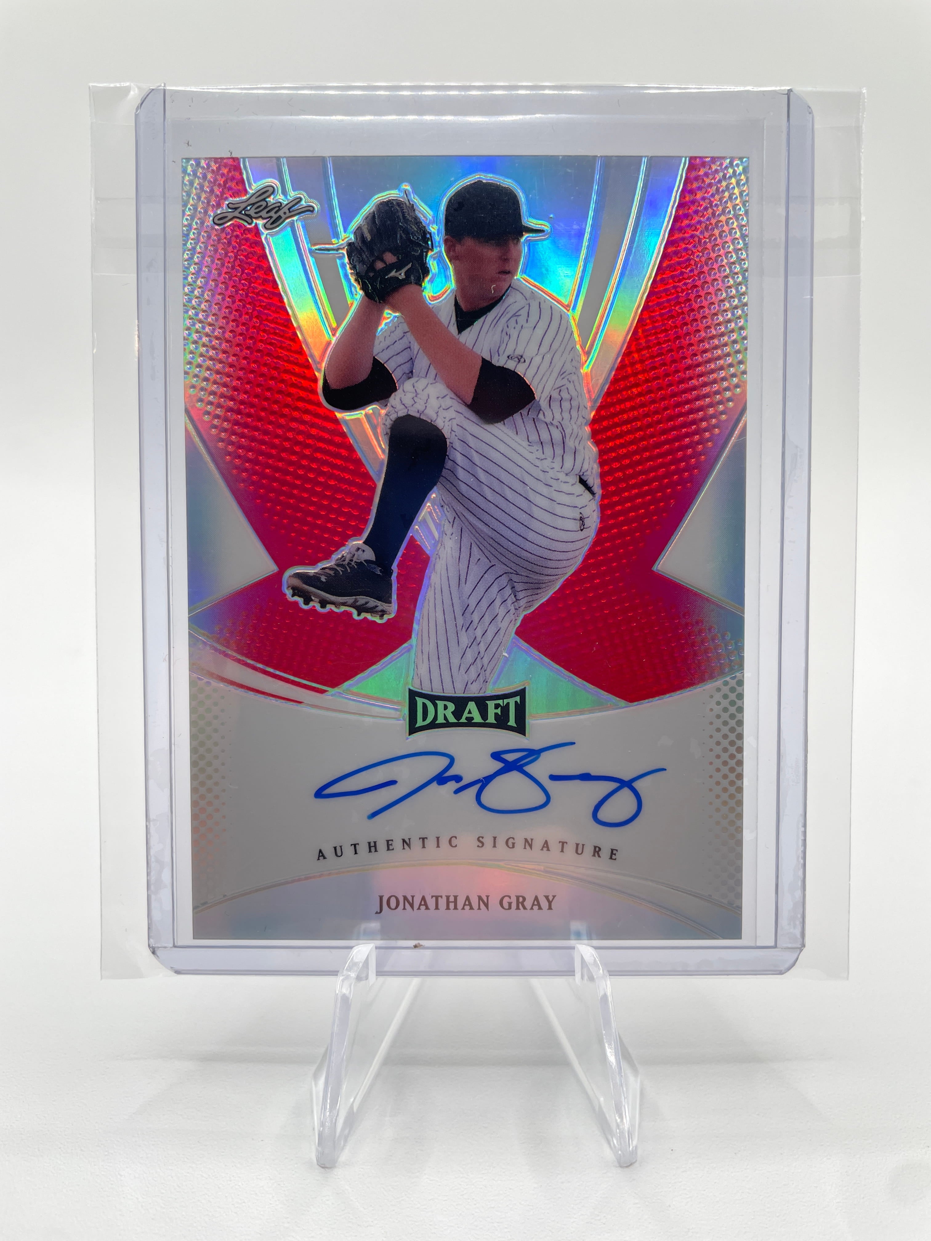 2013 Leaf Metal Draft Jonathan Gray Red Rookie Refractor Auto /5