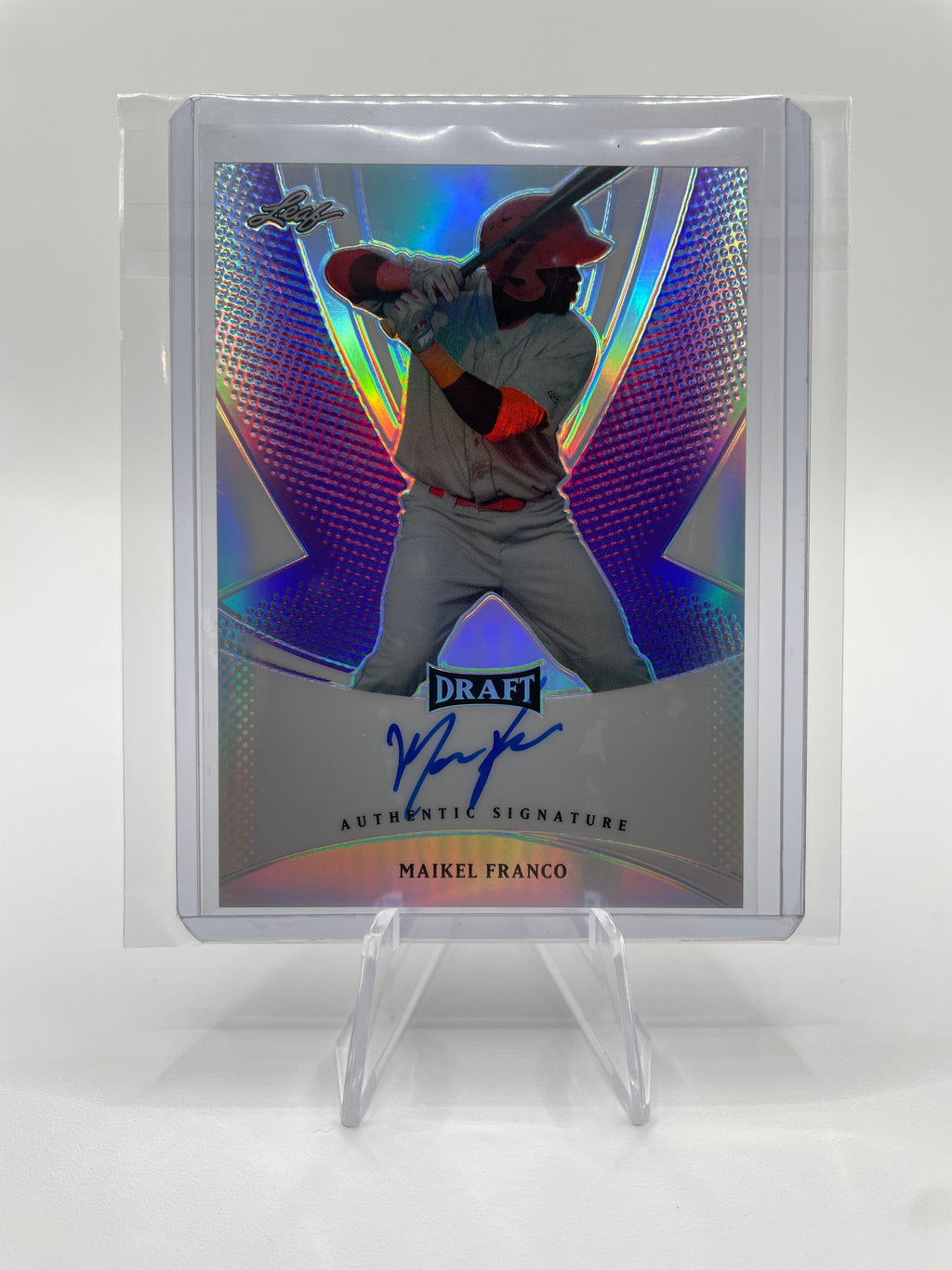 2013 Leaf Metal Draft Maikel Franco Purple Rookie Refractor Auto /50