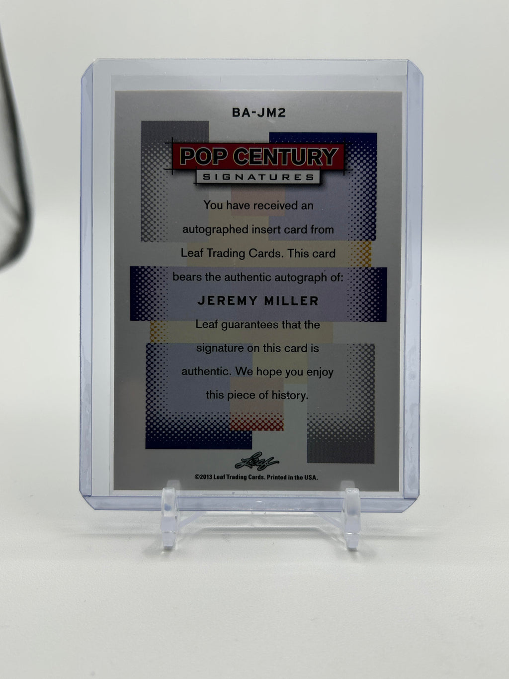 2013 Leaf Pop Century Signatures Jeremy Miller Auto