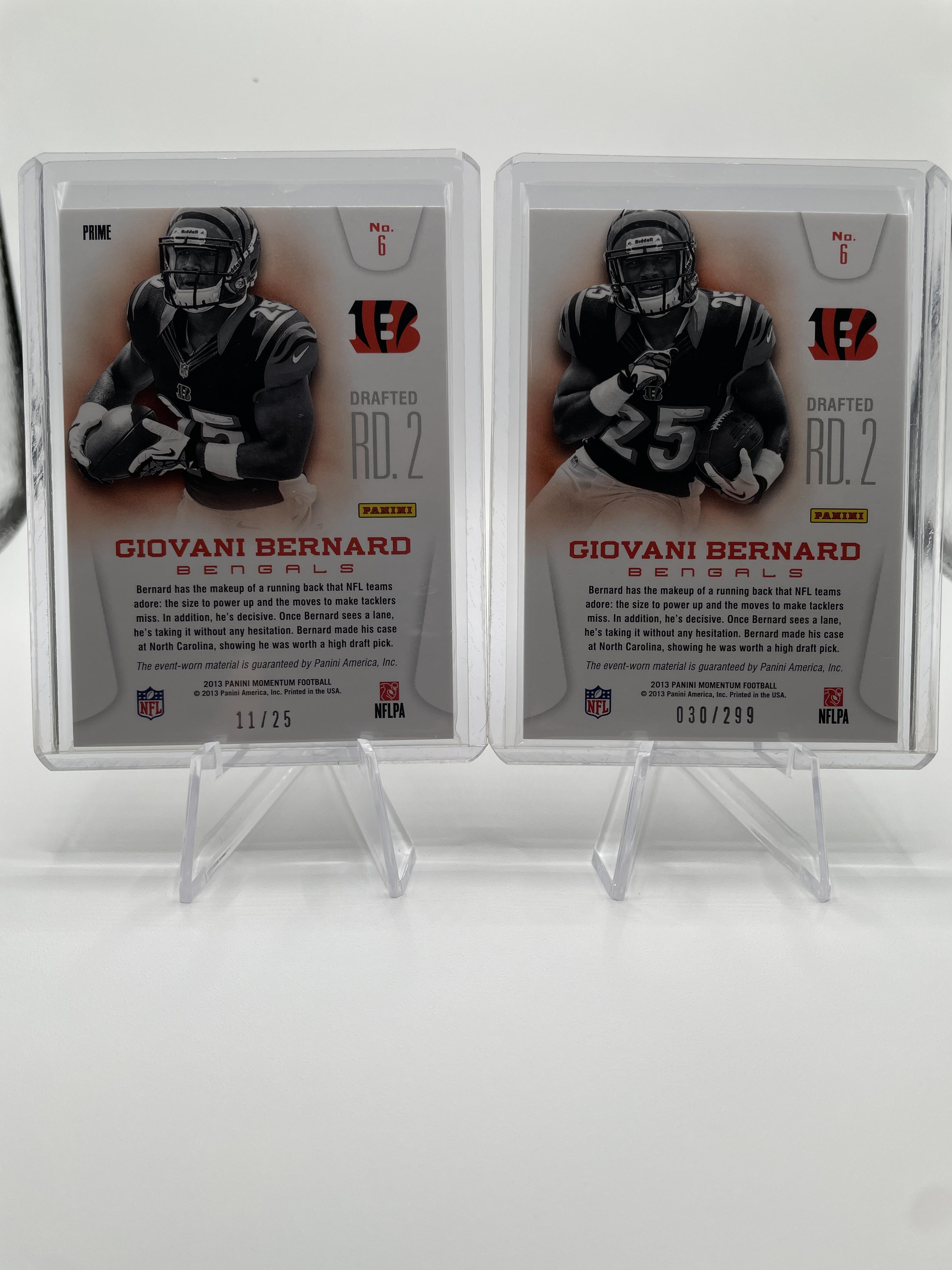 2013 Panini Momentum Giovani Bernard Rookie Quad Patch /299 + Triple /25
