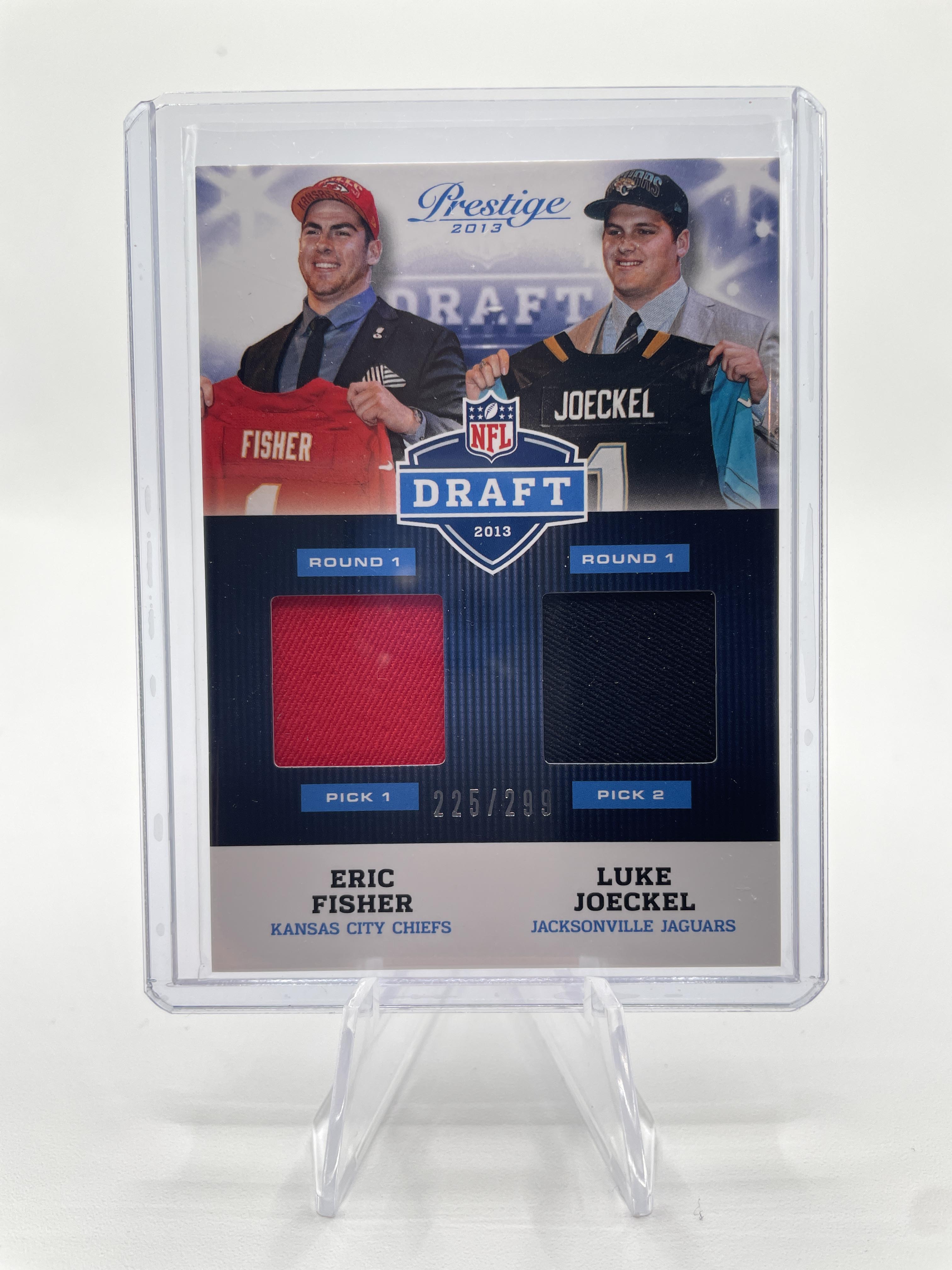 2013 Panini Prestige Draft Luke Joeckel + Eric Fisher Dual Rookie Patch #3