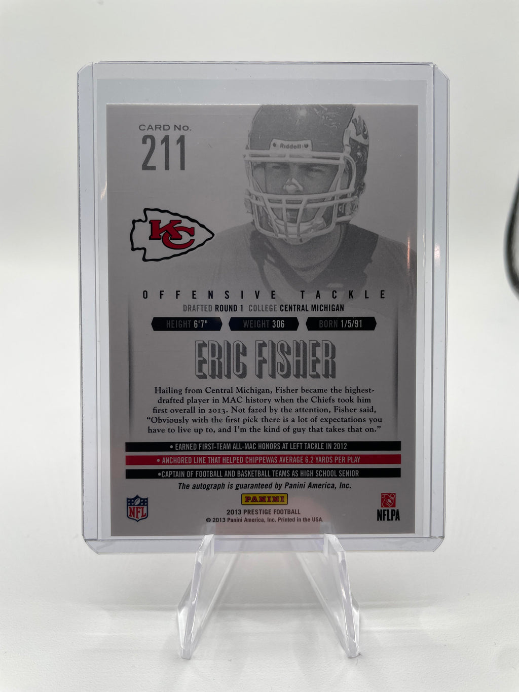 2013 Panini Prestige Eric Fisher Extra Points Rookie Auto #211