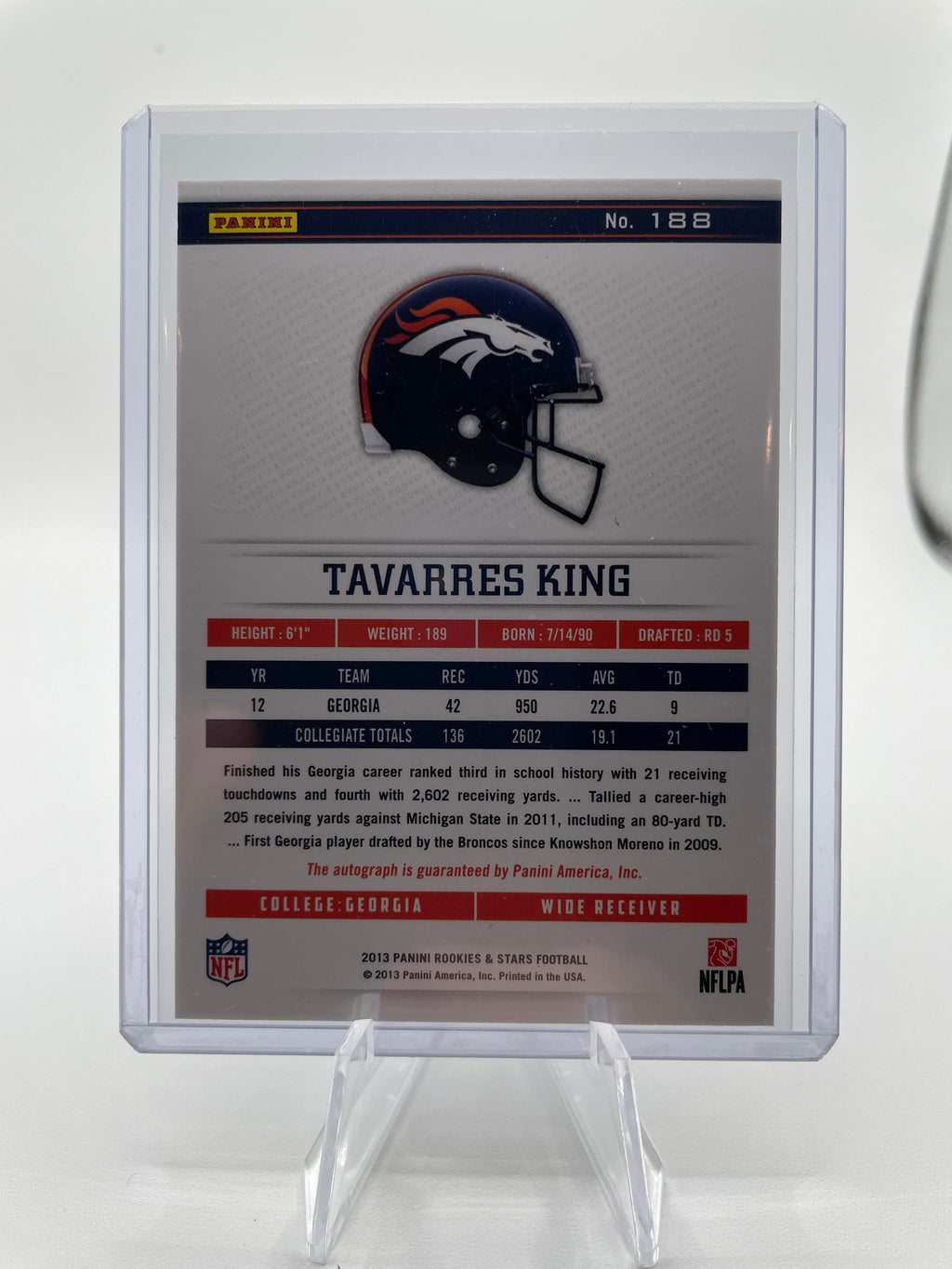 2013 Panini Rookies & Stars Tavarres King Refractor Rookie Auto /25 #188