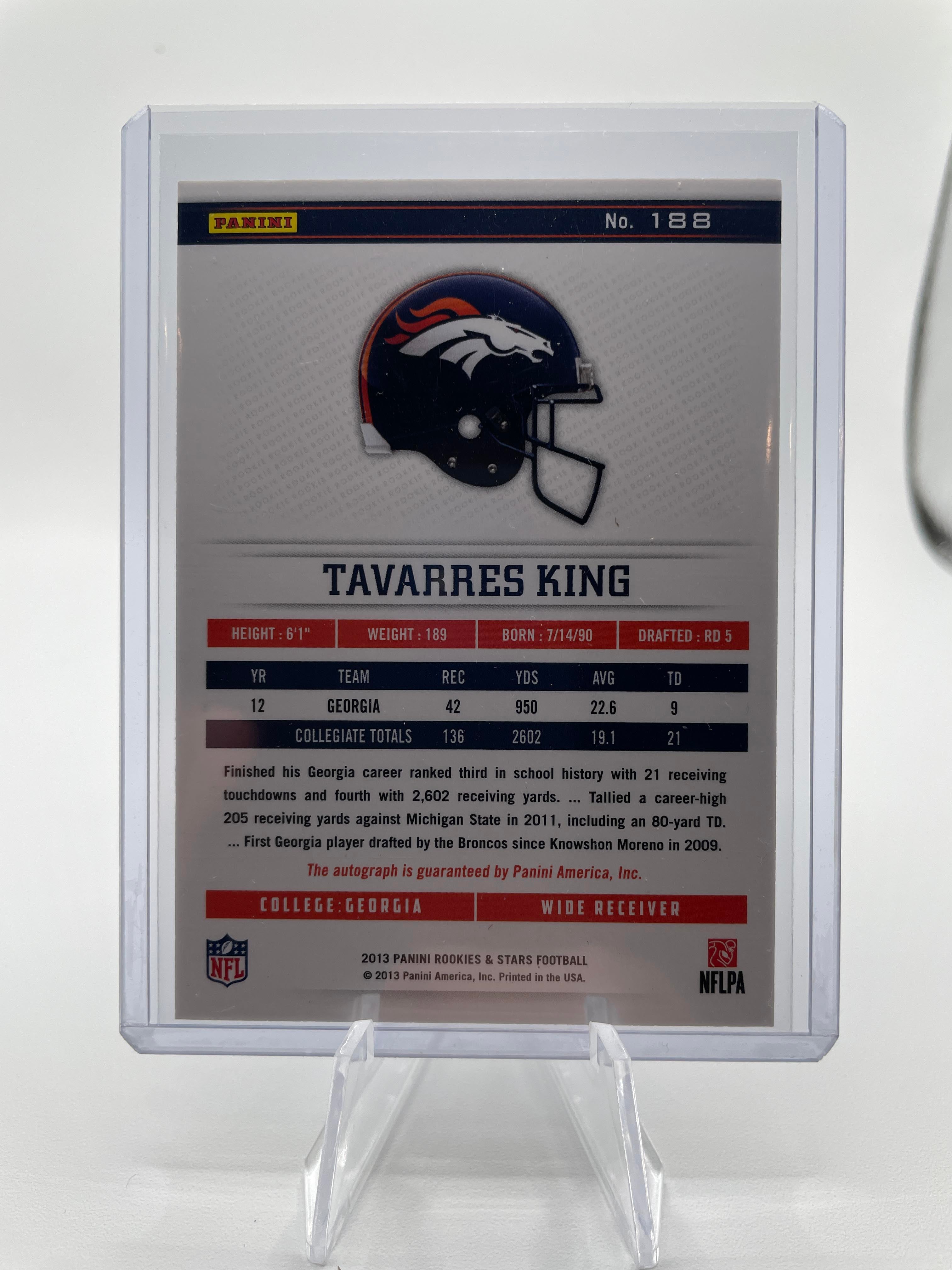 2013 Panini Rookies & Stars Tavarres King Refractor Rookie Auto /25 #188