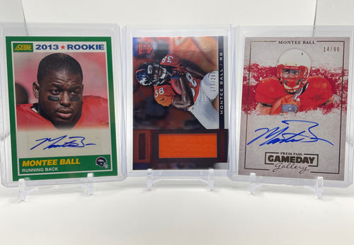 2013 Panini Score Montee Ball Rookie Auto + Press Pass Auto /90 + R&S Patch /299