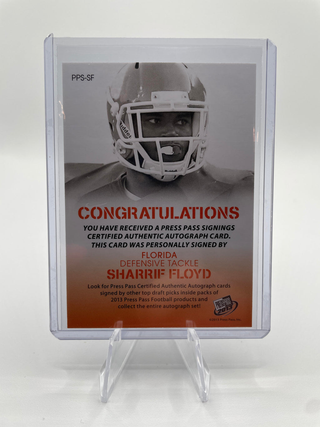2013 Press Pass Sharrif Floyd Rookie Auto #PPS-SF