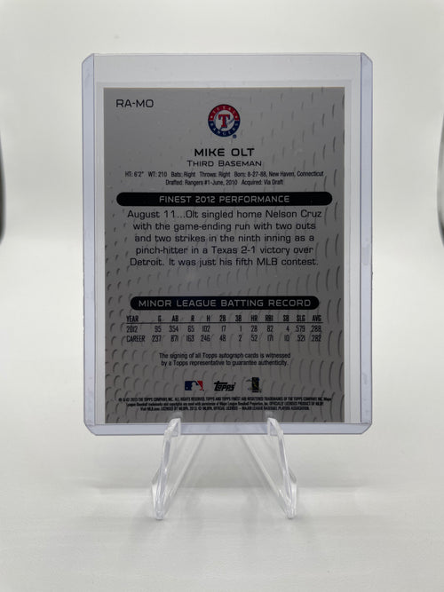 2013 Topps Finest Mike Olt Rookie Refractor Auto #RA-MO